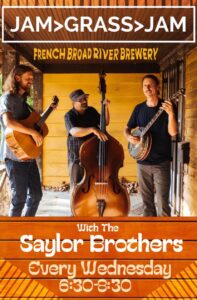 Jam > Grass > Jam: The Saylor Brothers w/sg Phil Barker (Town Mountain) on mandolin @ French Broad River Brewing | Asheville | North Carolina | United States