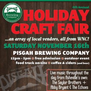 4th Annual Holiday Craft Fair ft. Saylor Brothers + Abby Bryant & the Echoes @ Pisgah Brewing Black Mountain | Black Mountain | North Carolina | United States